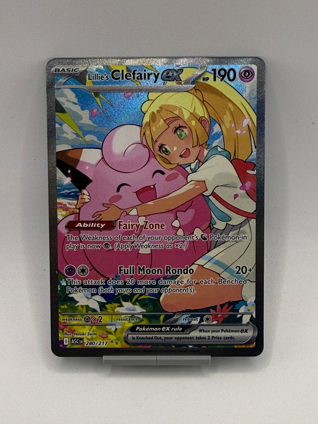 Pokemon Ascended Heroes Lillie’s Clefairy ex 280/217 SIR Full Art Near Mint