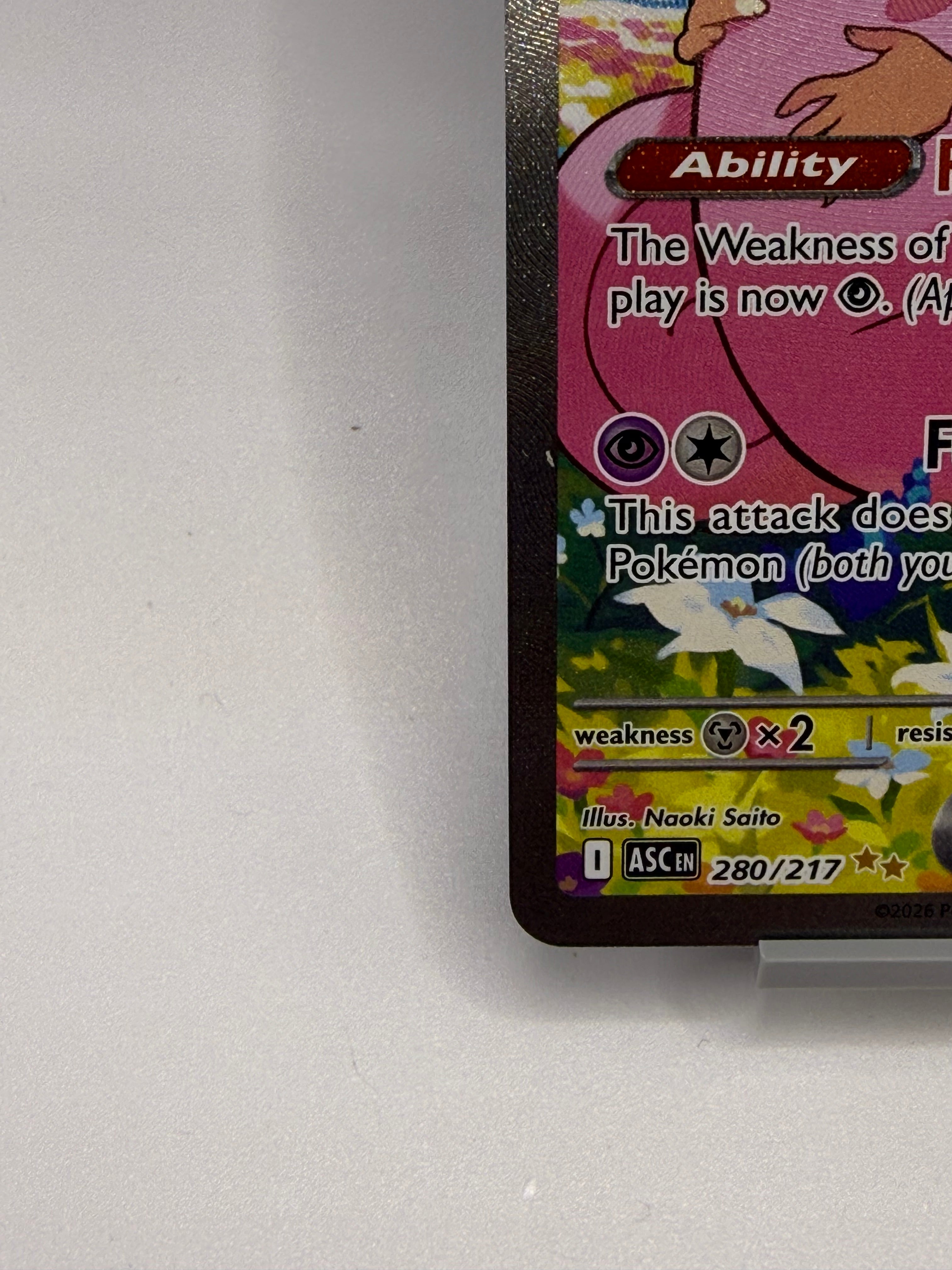 Pokemon Ascended Heroes Lillie’s Clefairy ex 280/217 SIR Full Art Near Mint